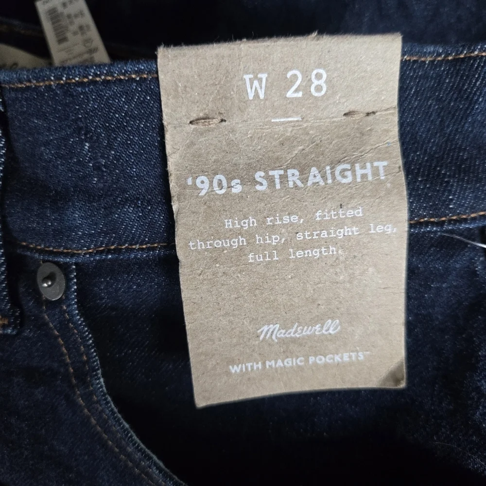 New Madewell The '90s Straight High Rise Norman Wash Jeans Size 28 NWT - Picture 9 of 11